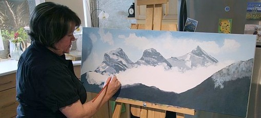 Lynn Hawthorne artist painting Rocky Mountains
